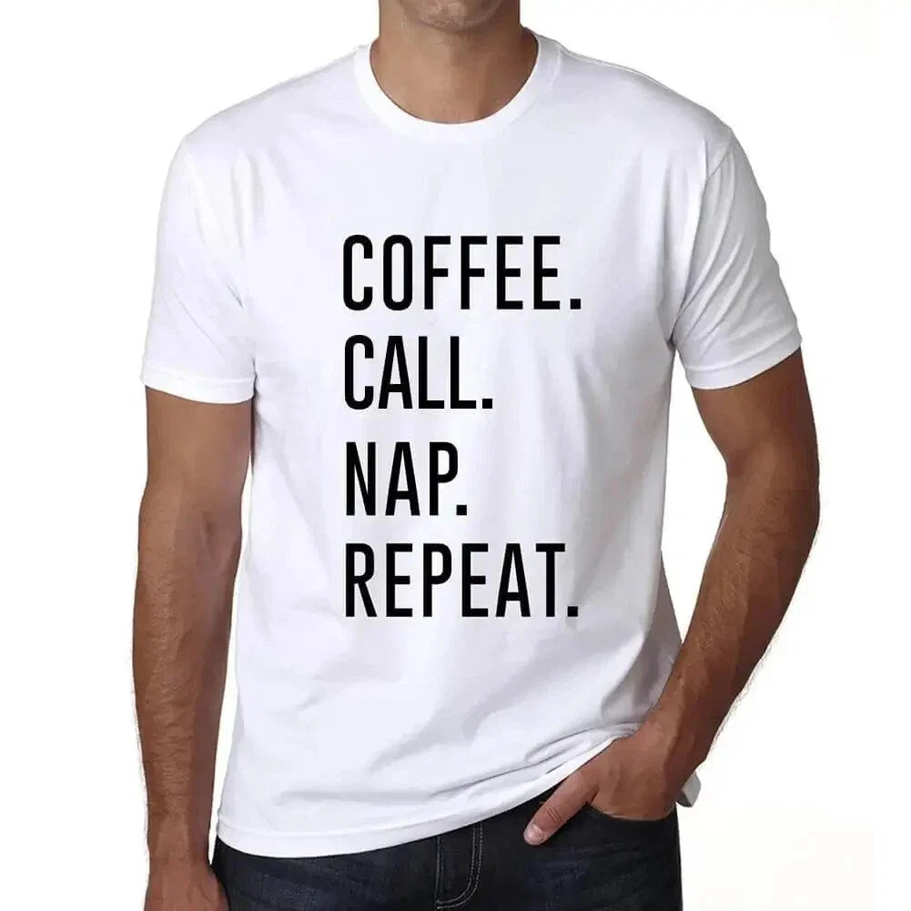 ULTRABASIC men's coffee call nap repetition repeat - Adult & Kids T-Shirts, Sweatshirts & Hoodies apparel design preview 1