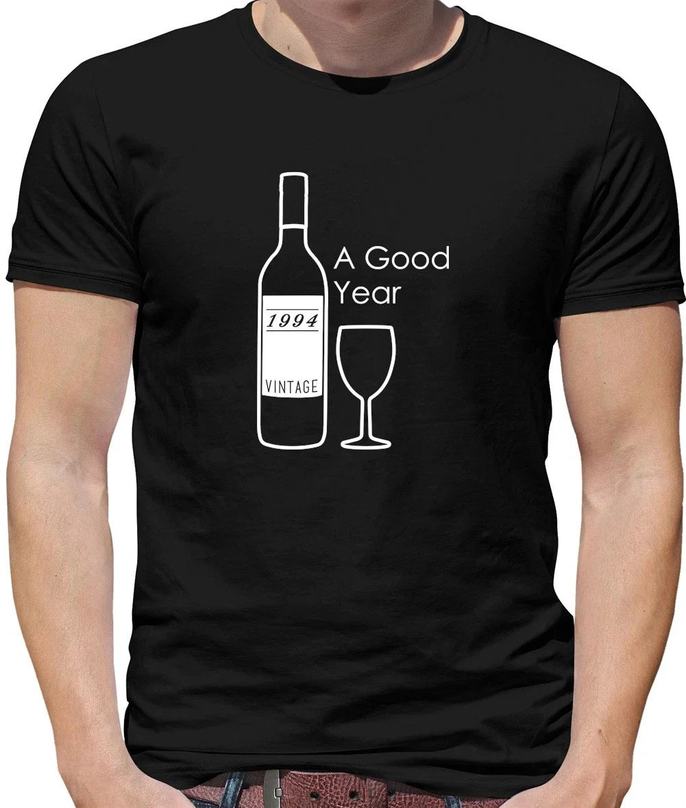 Wine A Good Year 1994 Mens Birthday 25th 25 Age Birth - Adult & Kids T-Shirts, Sweatshirts & Hoodies apparel design preview 1