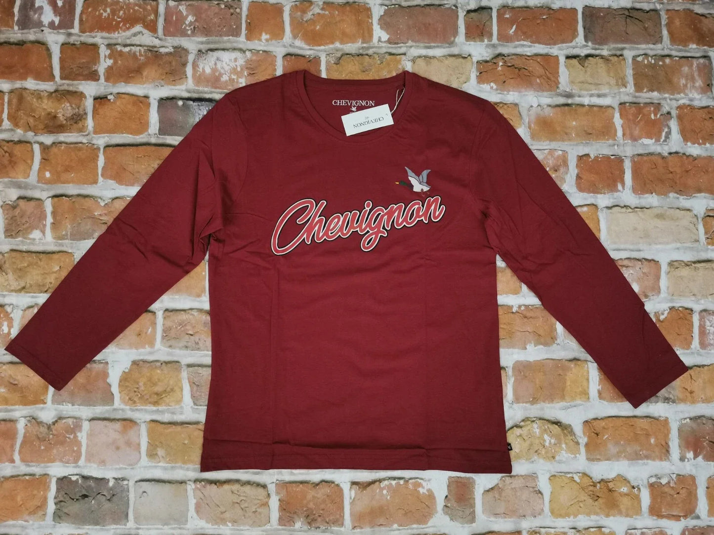 New Chevignon Handwriting Wine Red Size: M L Tog 'S - Adult & Kids T-Shirts, Sweatshirts & Hoodies apparel design preview 1