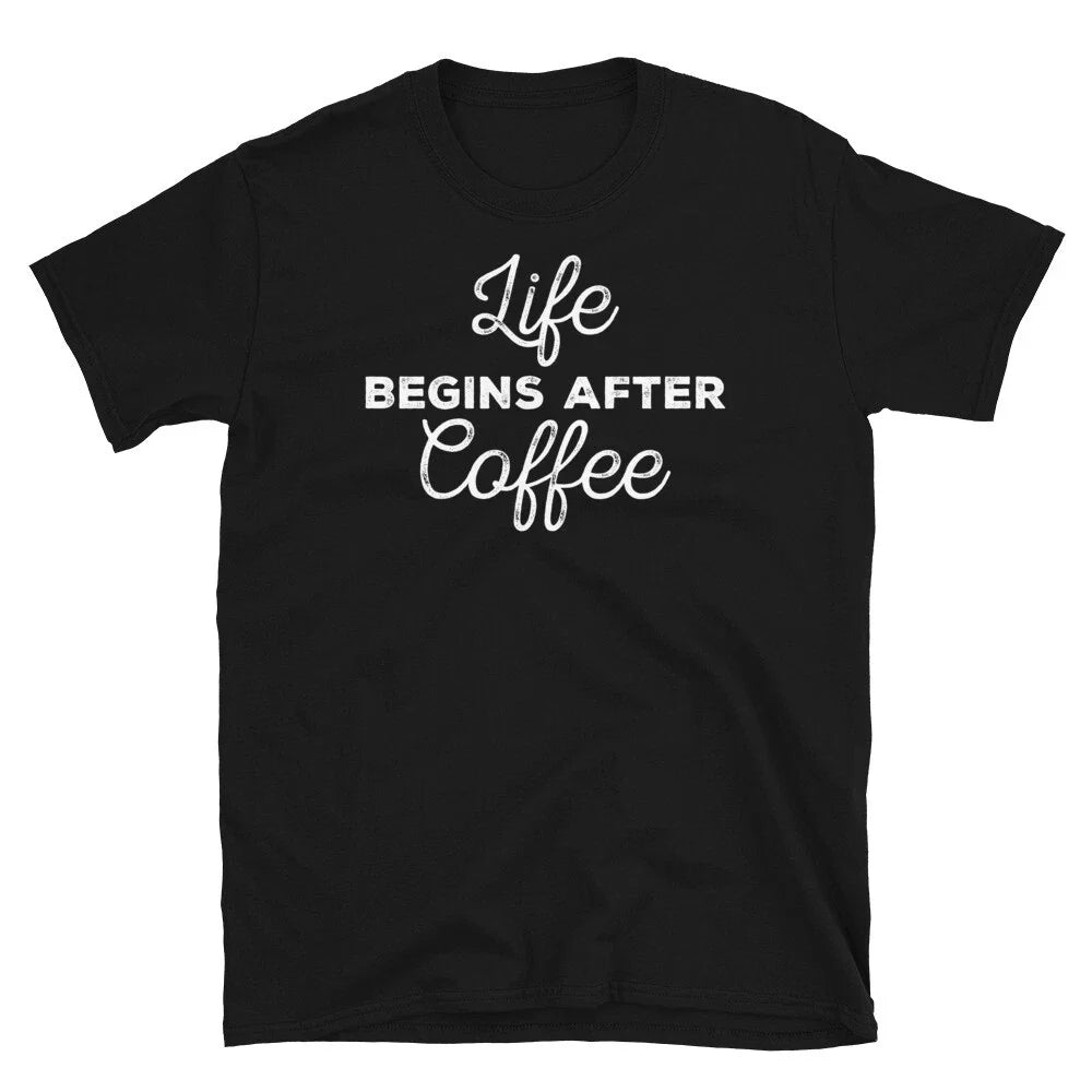 Life Begins After Coffee Caffeine Barista Espresso - Adult & Kids T-Shirts, Sweatshirts & Hoodies apparel design preview 1