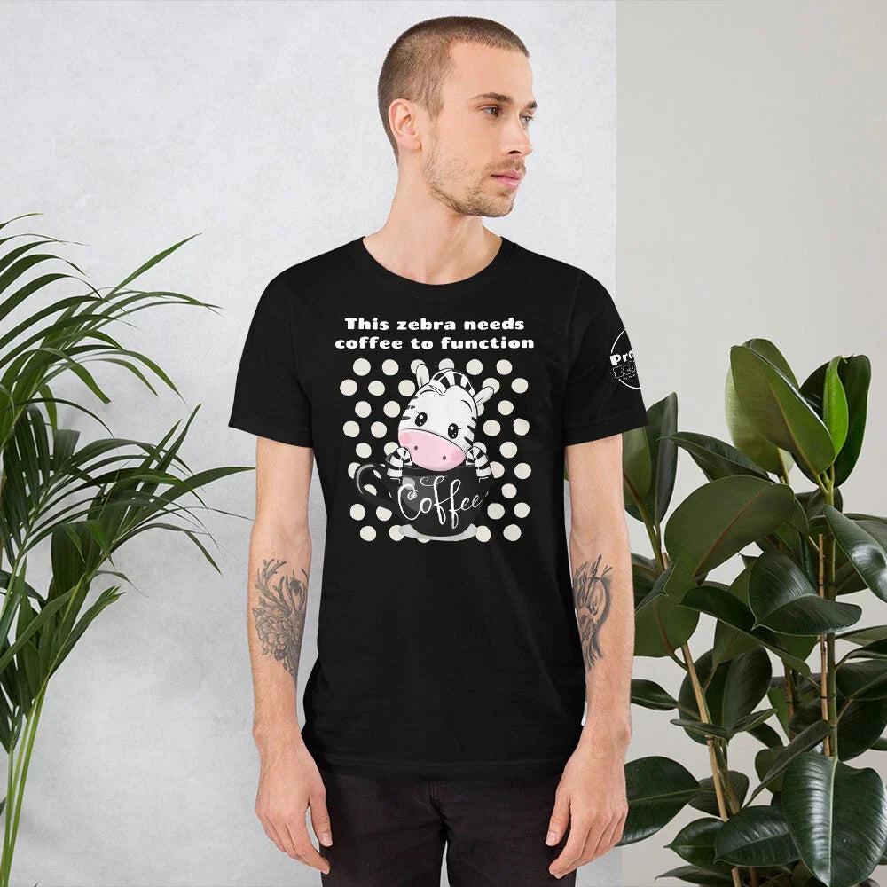 EDS This Zebra Needs Coffee (Black) - Adult & Kids T-Shirts, Sweatshirts & Hoodies apparel design preview 1