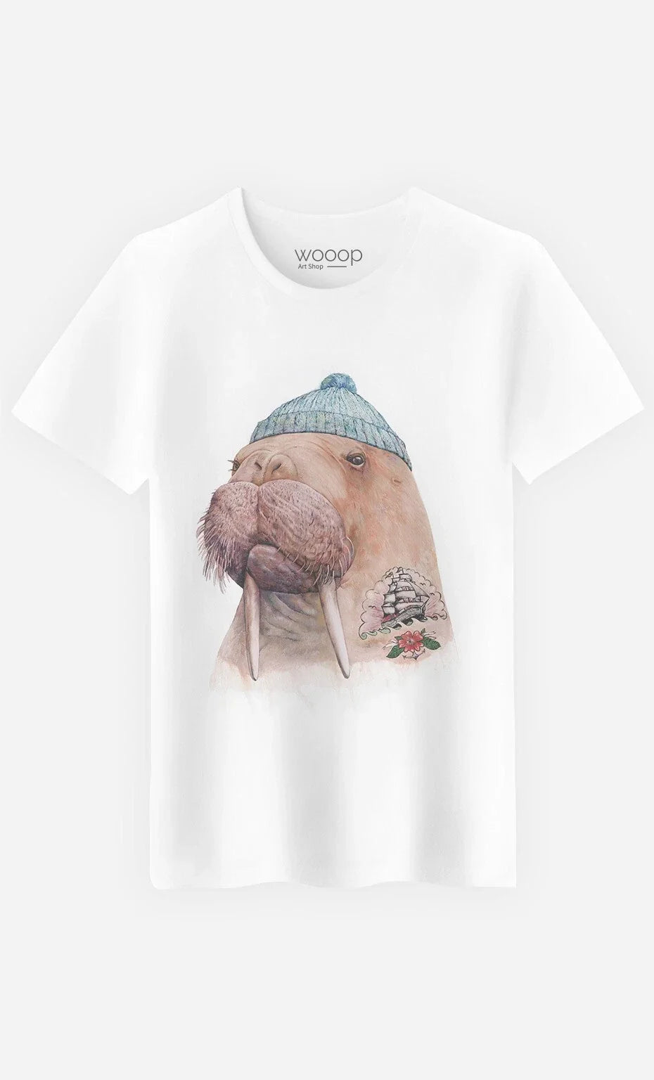 Men's Short Sleeve White, TATTOOED WALRUS - Adult & Kids T-Shirts, Sweatshirts & Hoodies apparel design preview 1