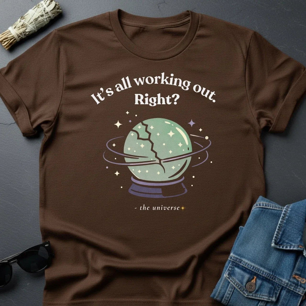 "It's All Working Out, Right?" Inspirational Graphic - Adult & Kids T-Shirts, Sweatshirts & Hoodies apparel design preview 1