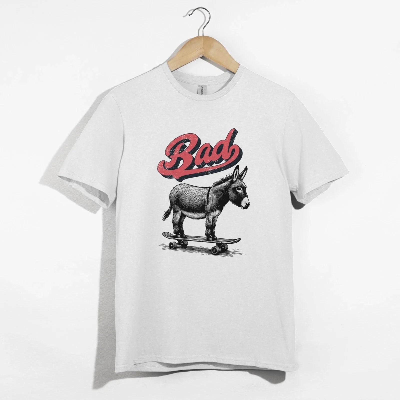 Bad Donkey Skateboard Funny Animal Cool Sarcastic - Adult & Kids T-Shirts, Sweatshirts & Hoodies apparel design preview 1