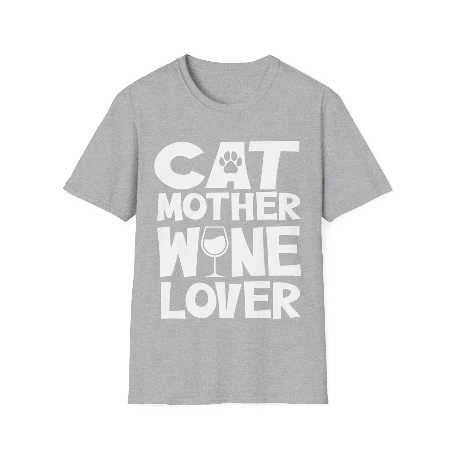 "Cat Mother Wine Lover: Unisex Softstyle for the - Adult & Kids T-Shirts, Sweatshirts & Hoodies apparel design preview 1