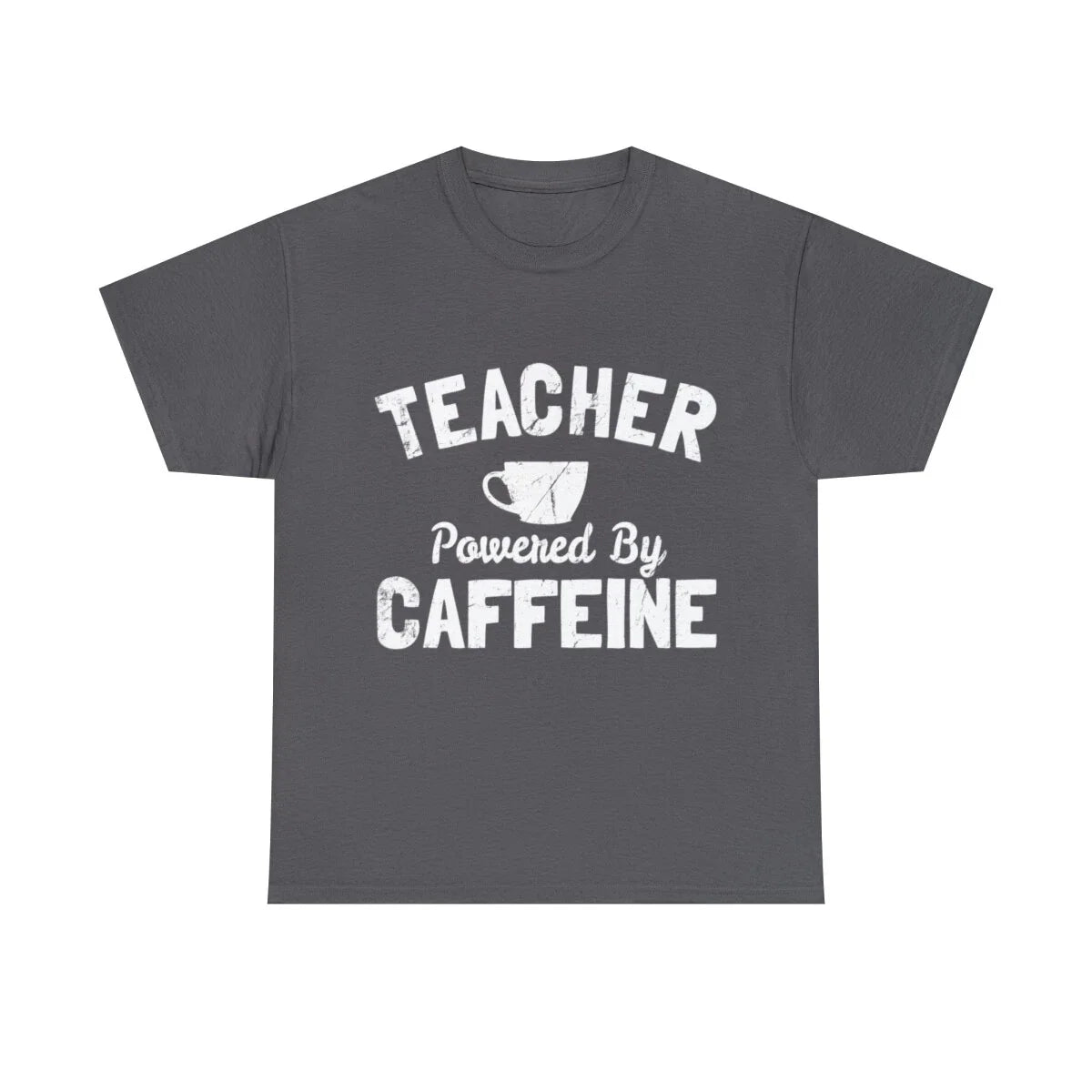 Teacher Powered By Caffeine Funny Coffee Graphic - Adult & Kids T-Shirts, Sweatshirts & Hoodies apparel design preview 1