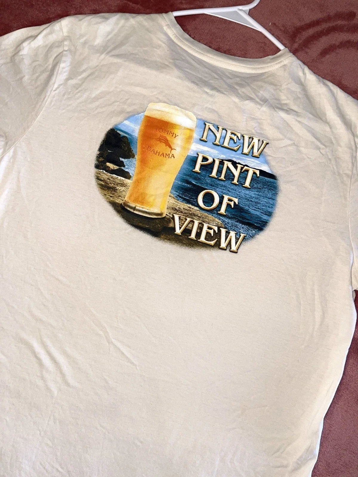 Tommy Bahama Mens medium Cream New Pint Of View Beer - Adult & Kids T-Shirts, Sweatshirts & Hoodies apparel design preview 1