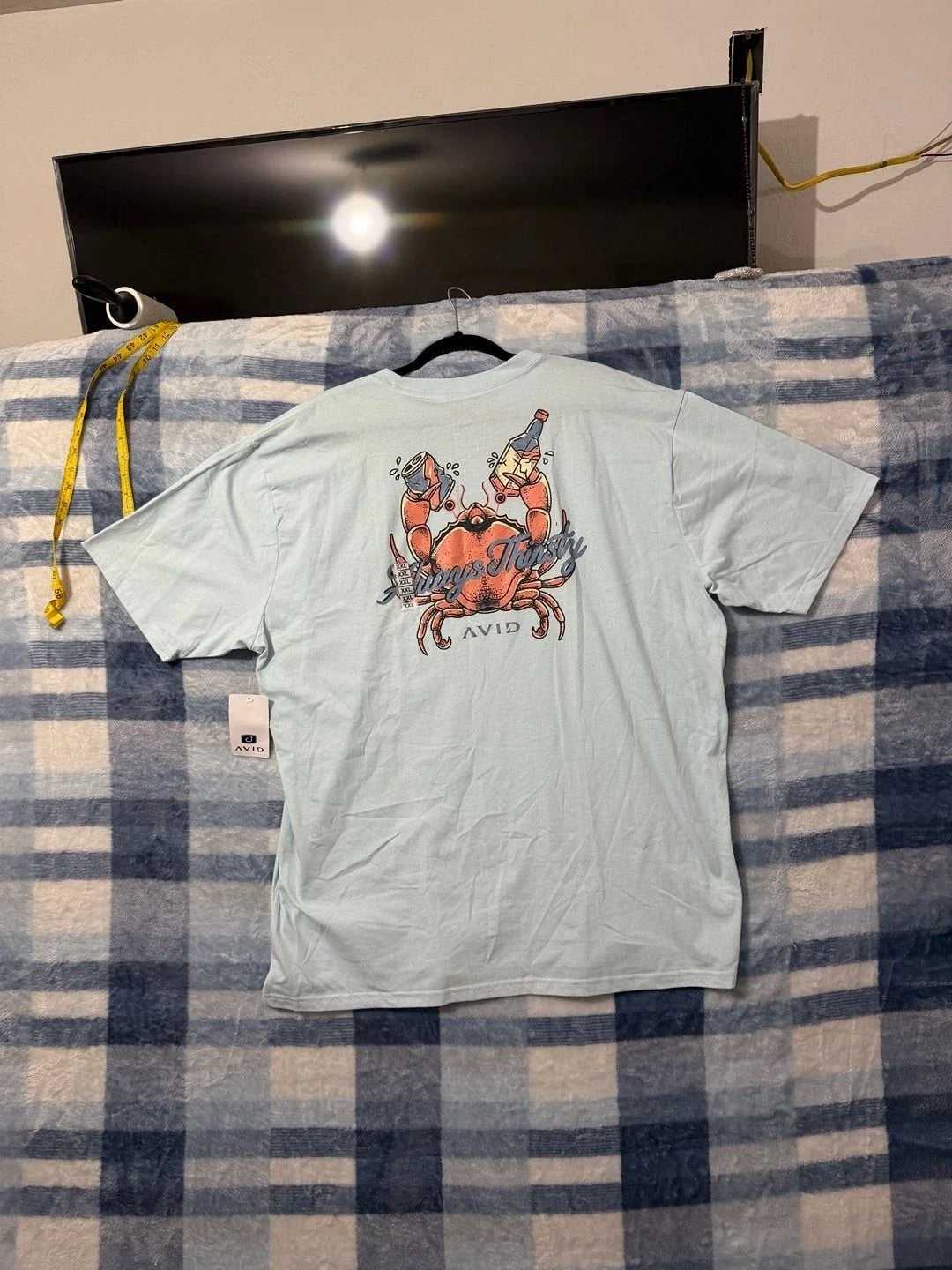 Avid Always Thirsty Crab Graphic Ice Blue 2XL - Adult & Kids T-Shirts, Sweatshirts & Hoodies apparel design preview 1