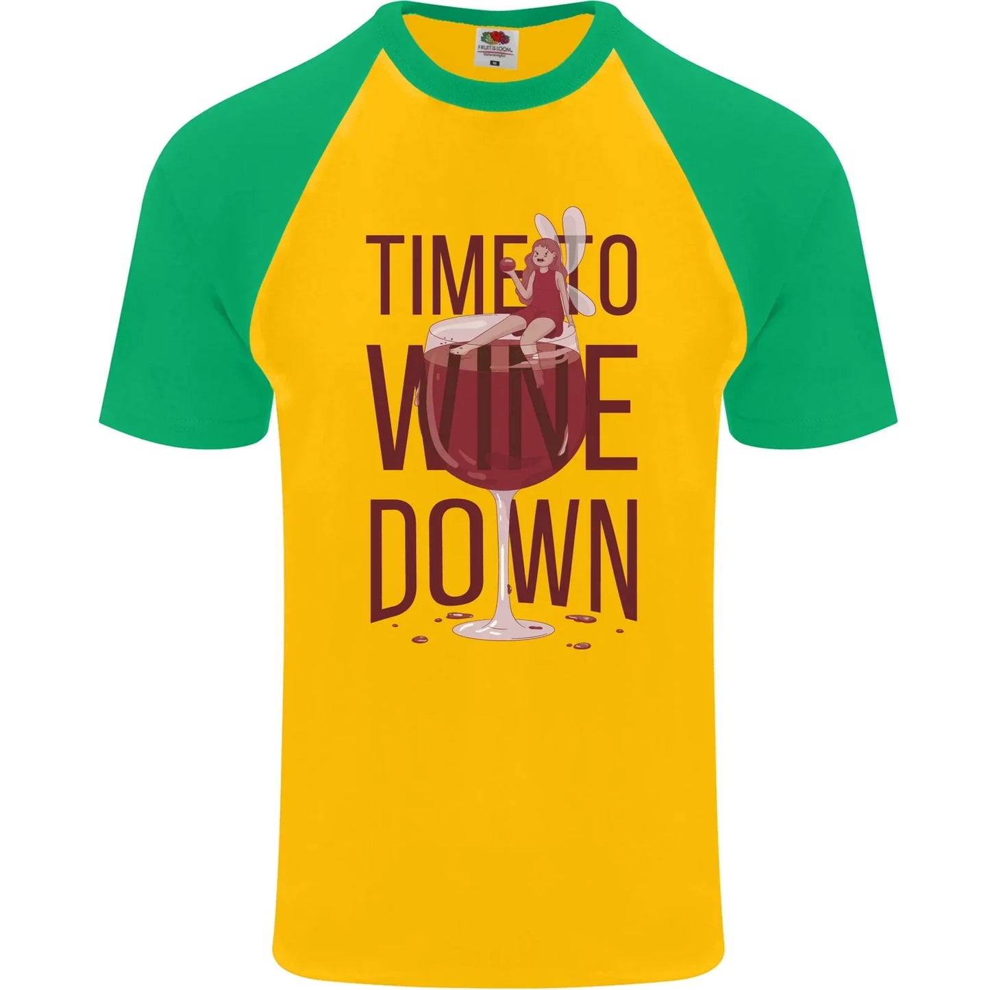 Time to Wine Down Funny Alcohol Mens S/S Baseball - Adult & Kids T-Shirts, Sweatshirts & Hoodies apparel design preview 1