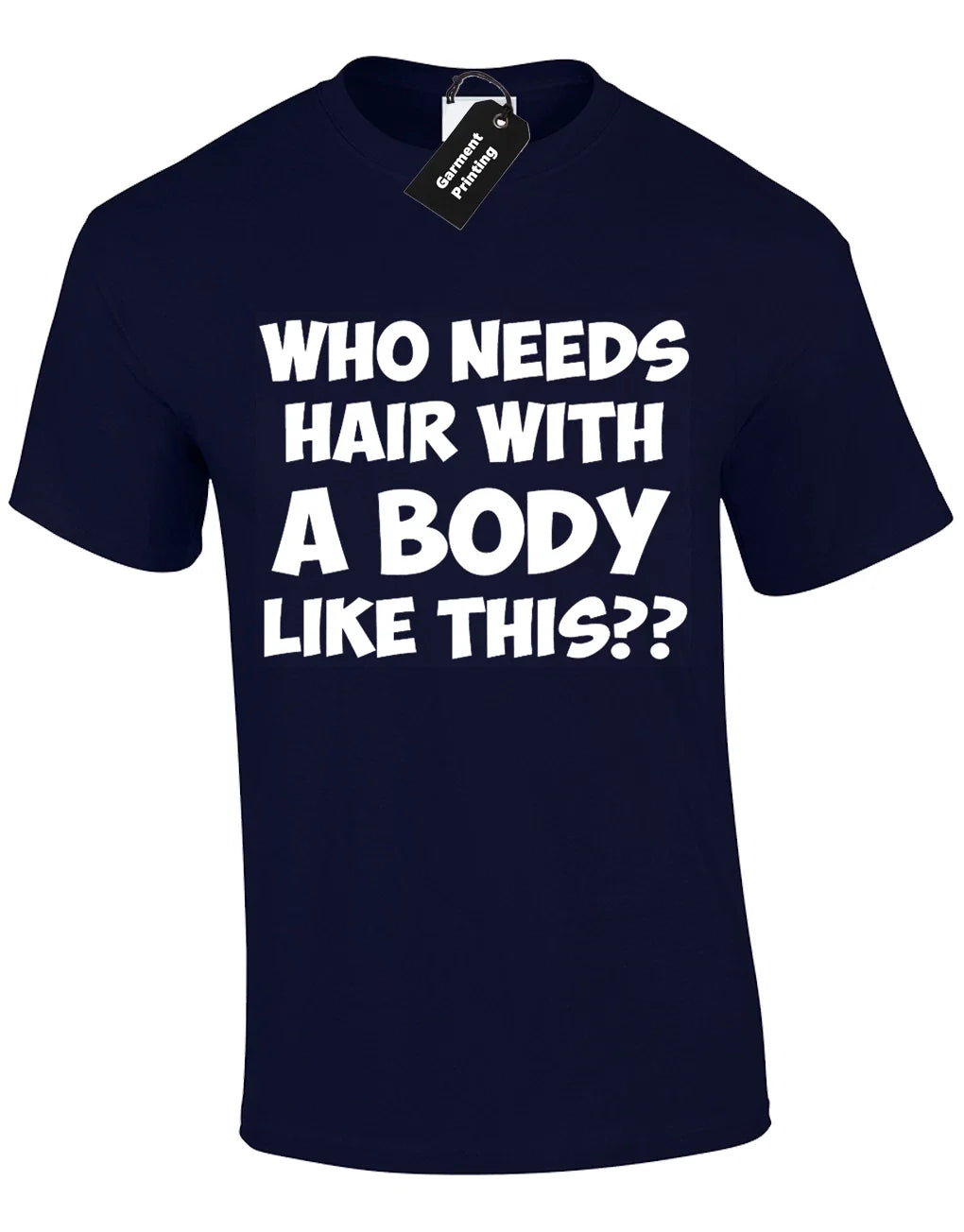 WHO NEEDS HAIR MENS FUNNY JOKE NOVELTY GIFT IDEA DAD - Adult & Kids T-Shirts, Sweatshirts & Hoodies apparel design preview 1