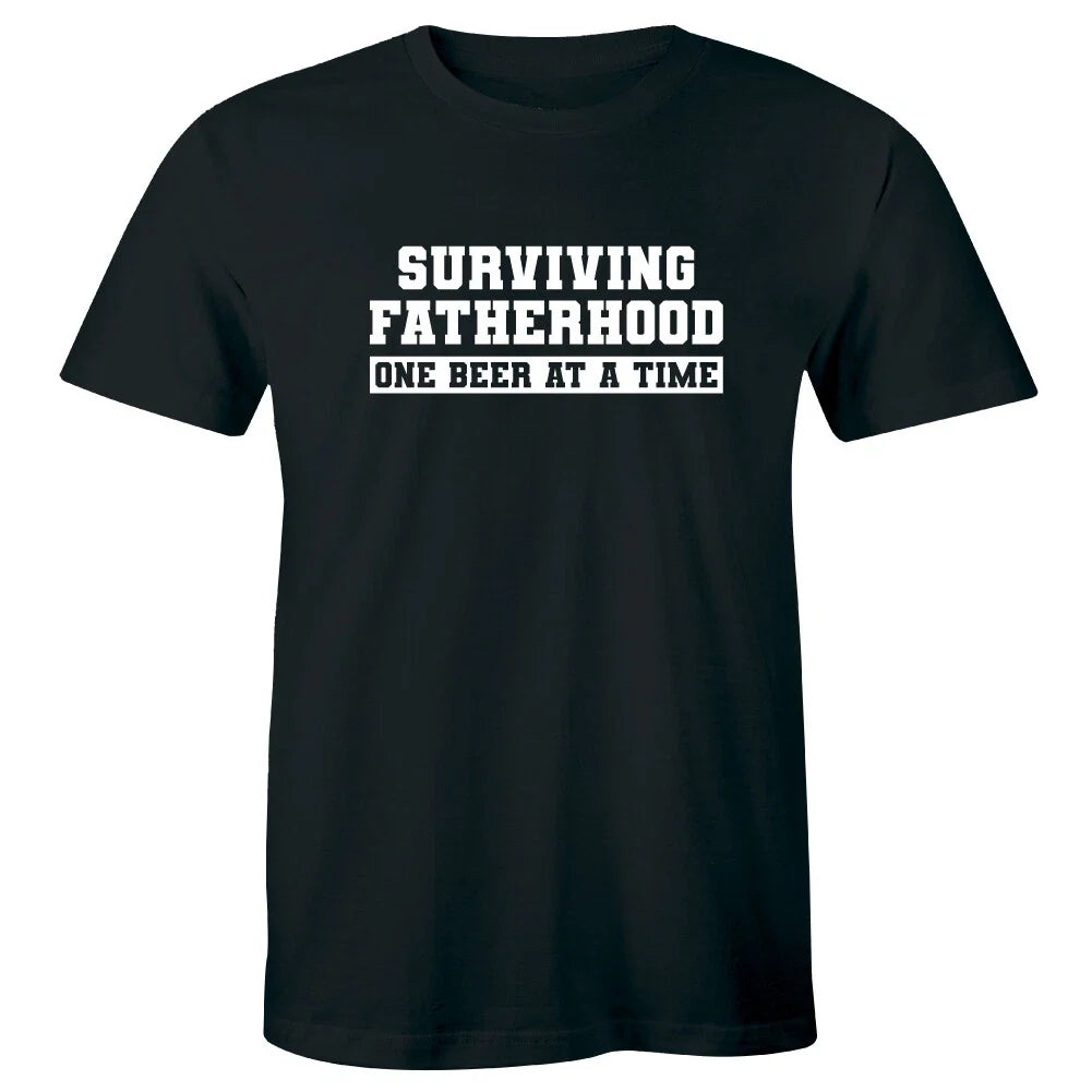 Surviving Fatherhood One Beer At A Time Men's New Dad - Adult & Kids T-Shirts, Sweatshirts & Hoodies apparel design preview 1