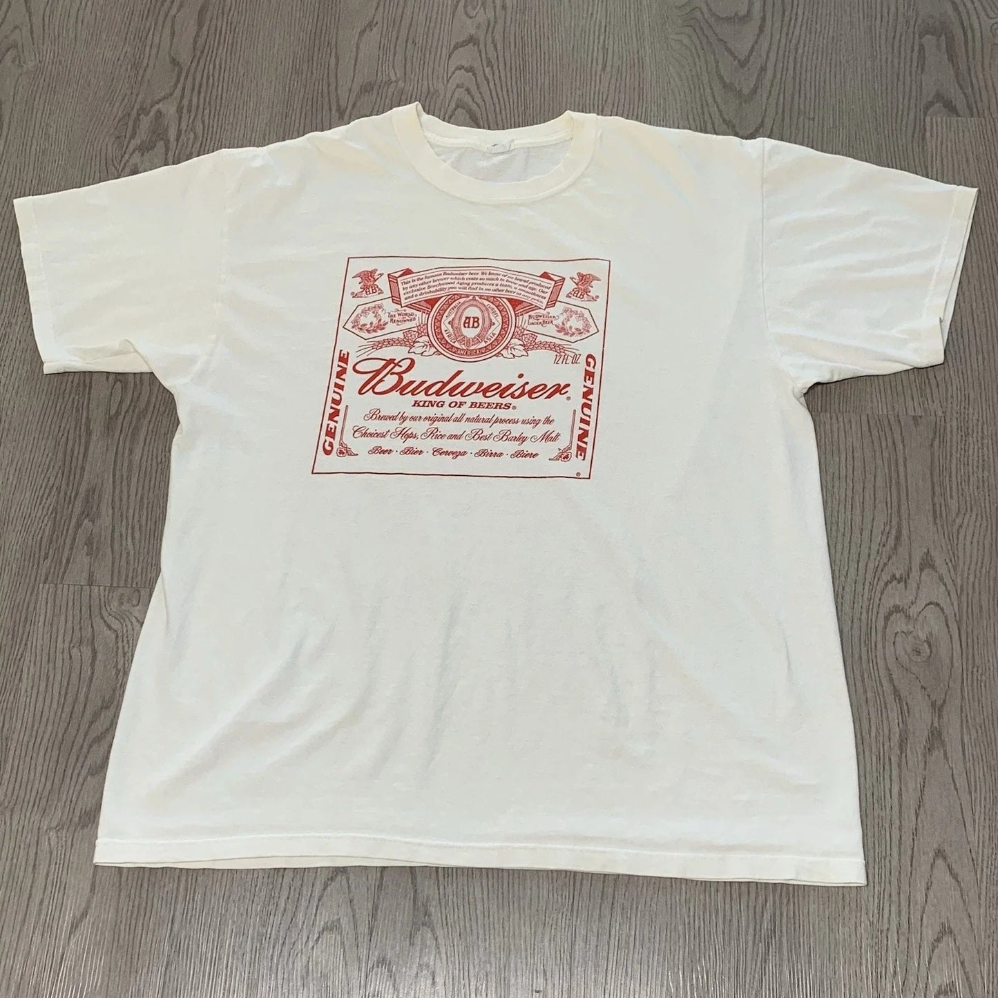 Budweiser King of Beers Promo White XL Y2K - Adult & Kids T-Shirts, Sweatshirts & Hoodies apparel design preview 1