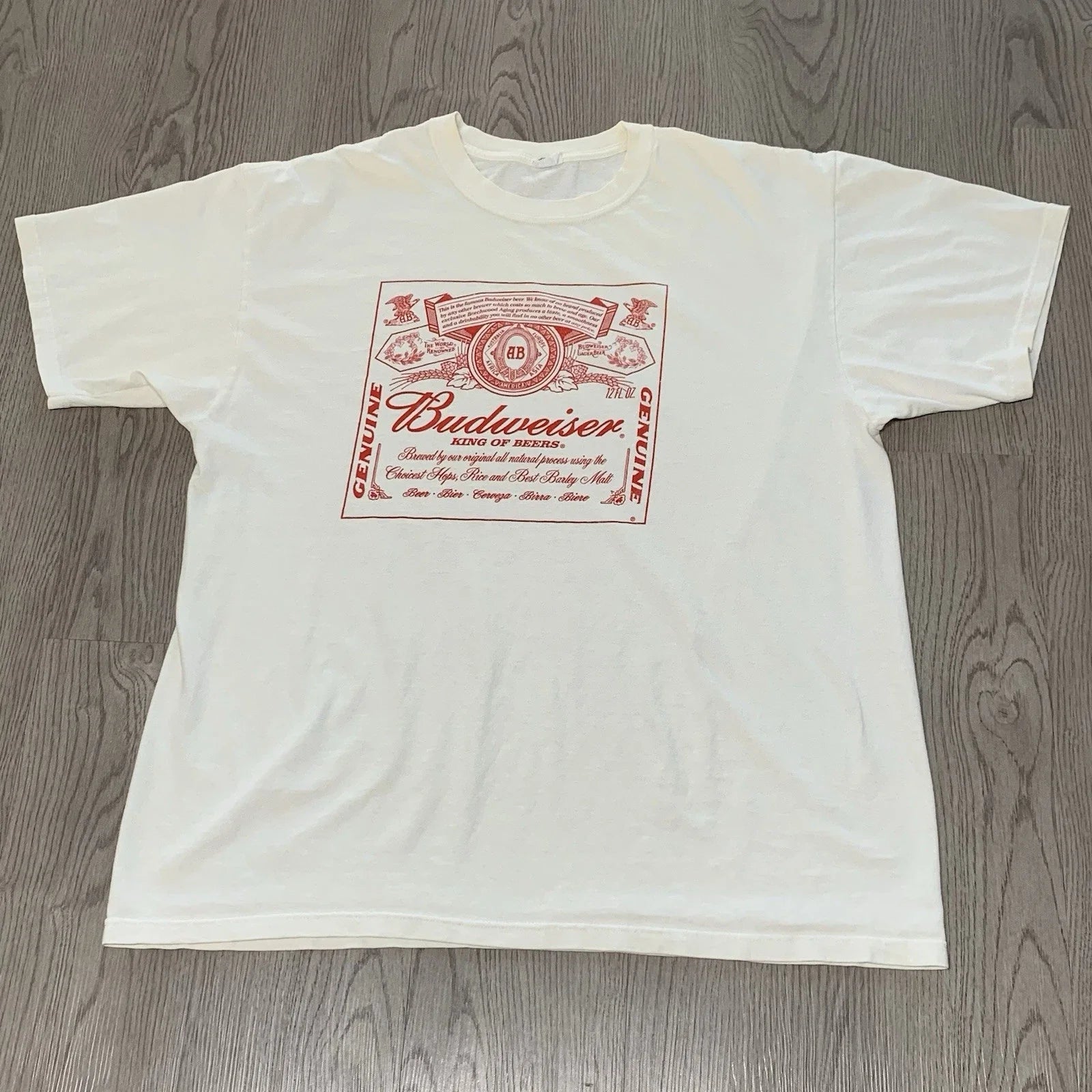 Budweiser King of Beers Promo White XL Y2K - Adult & Kids T-Shirts, Sweatshirts & Hoodies apparel design preview 1