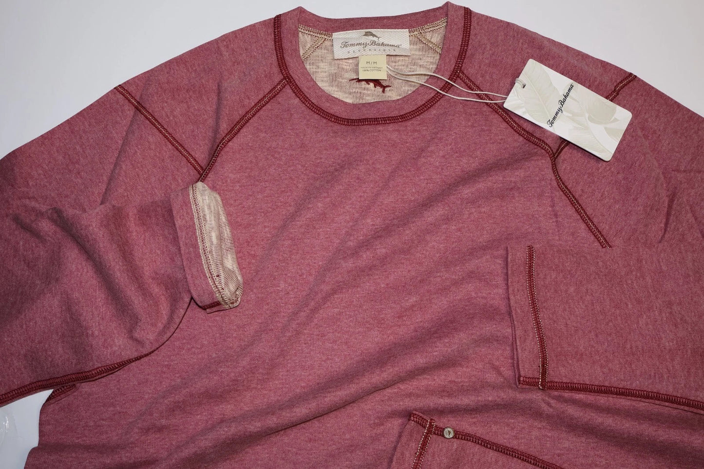 Tommy Bahama T El Nido Flip Reversible Crew Wine Red - Adult & Kids T-Shirts, Sweatshirts & Hoodies apparel design preview 1