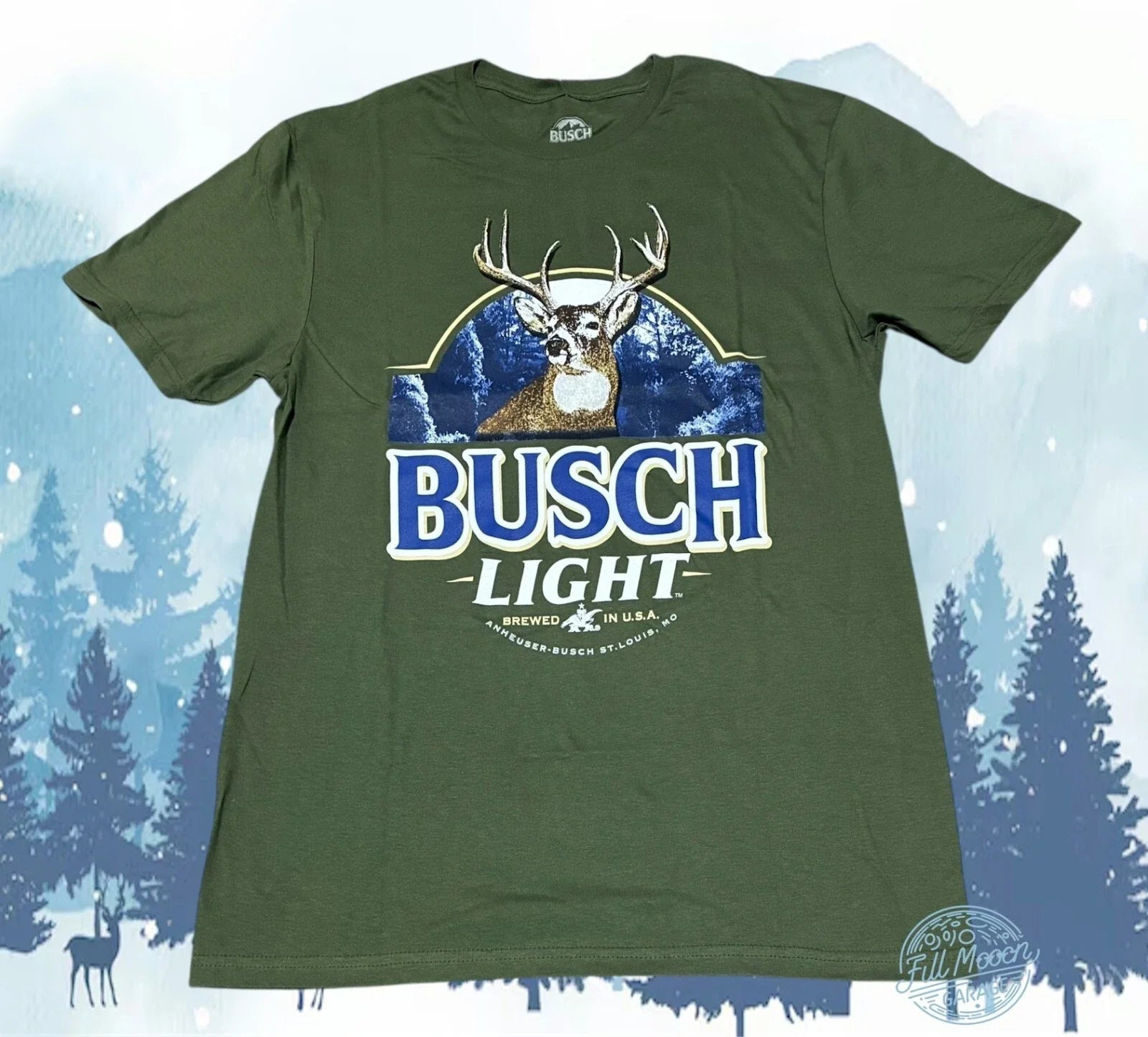 New Busch Light Deer Hunting Buck Budweiser Beer Bud - Adult & Kids T-Shirts, Sweatshirts & Hoodies apparel design preview 1