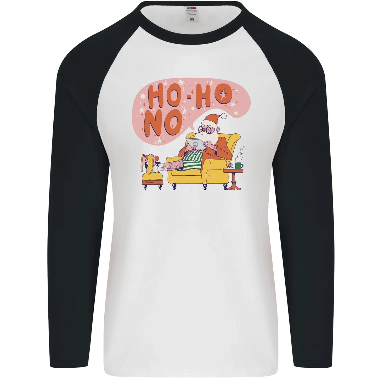 HO No Funny Lazy Christmas Bah Humbug Xmas Mens L/S - Adult & Kids T-Shirts, Sweatshirts & Hoodies apparel design preview 1