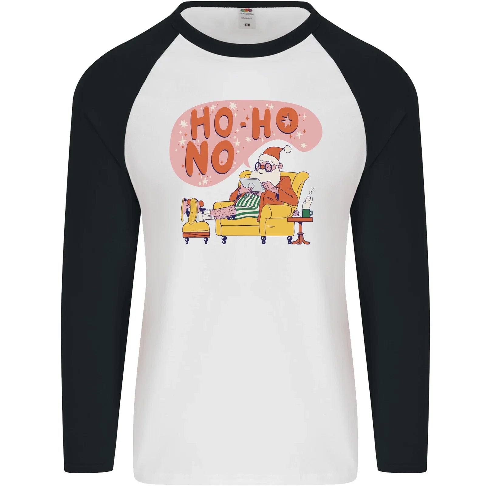 HO No Funny Lazy Christmas Bah Humbug Xmas Mens L/S - Adult & Kids T-Shirts, Sweatshirts & Hoodies apparel design preview 1
