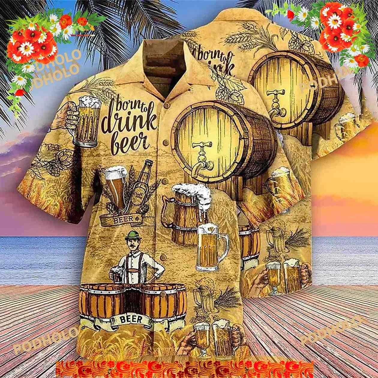 3D Print Craft Beer Lovers Funny Hawaiian Aloha - Adult & Kids T-Shirts, Sweatshirts & Hoodies apparel design preview 1