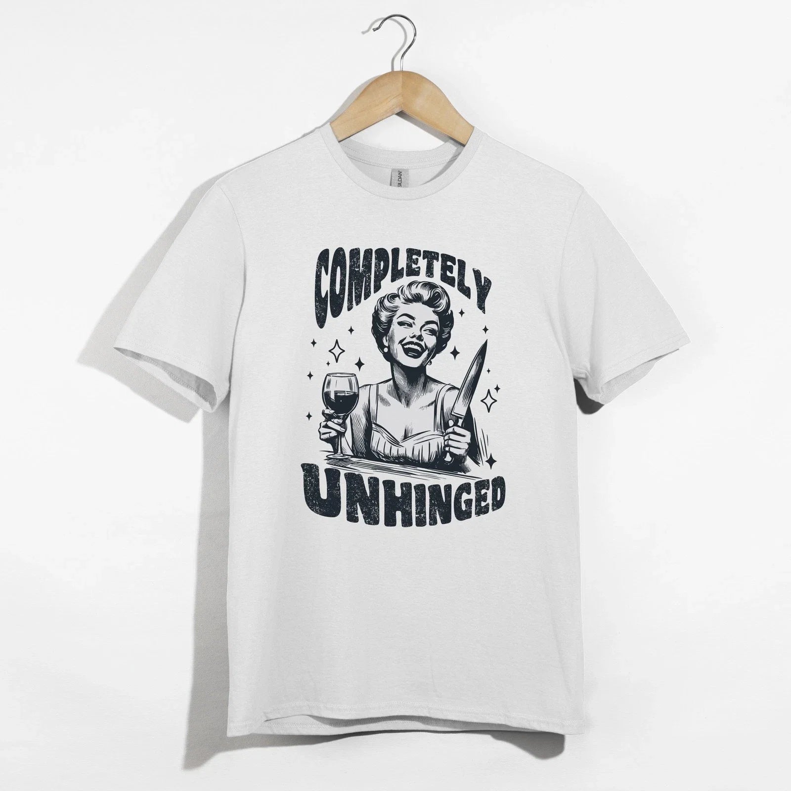 Completely Unhinged Funny Wine Woman Sarcastic Crazy - Adult & Kids T-Shirts, Sweatshirts & Hoodies apparel design preview 1