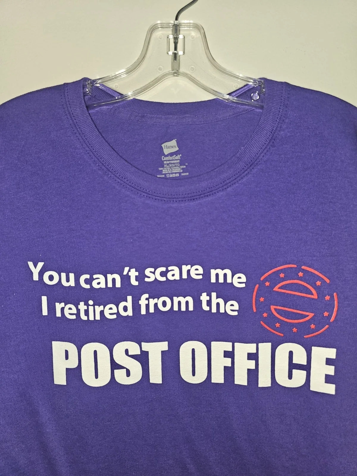 Retired Post Office Funny Xl Mens Purple Graphic Logo - Adult & Kids T-Shirts, Sweatshirts & Hoodies apparel design preview 1