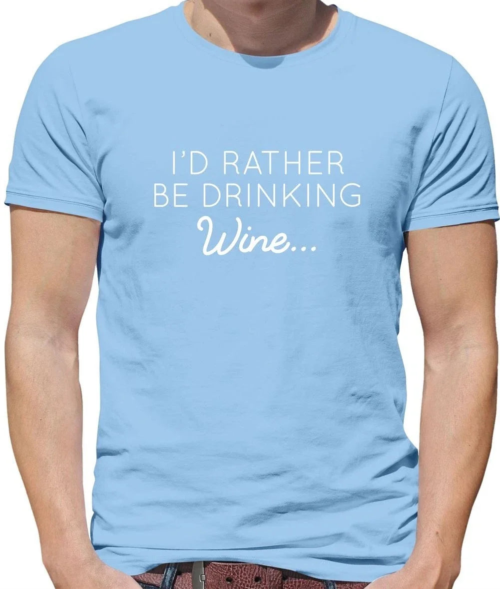 I'd Rather Be Drinking Wine Mens Pinot White Red Rose - Adult & Kids T-Shirts, Sweatshirts & Hoodies apparel design preview 1