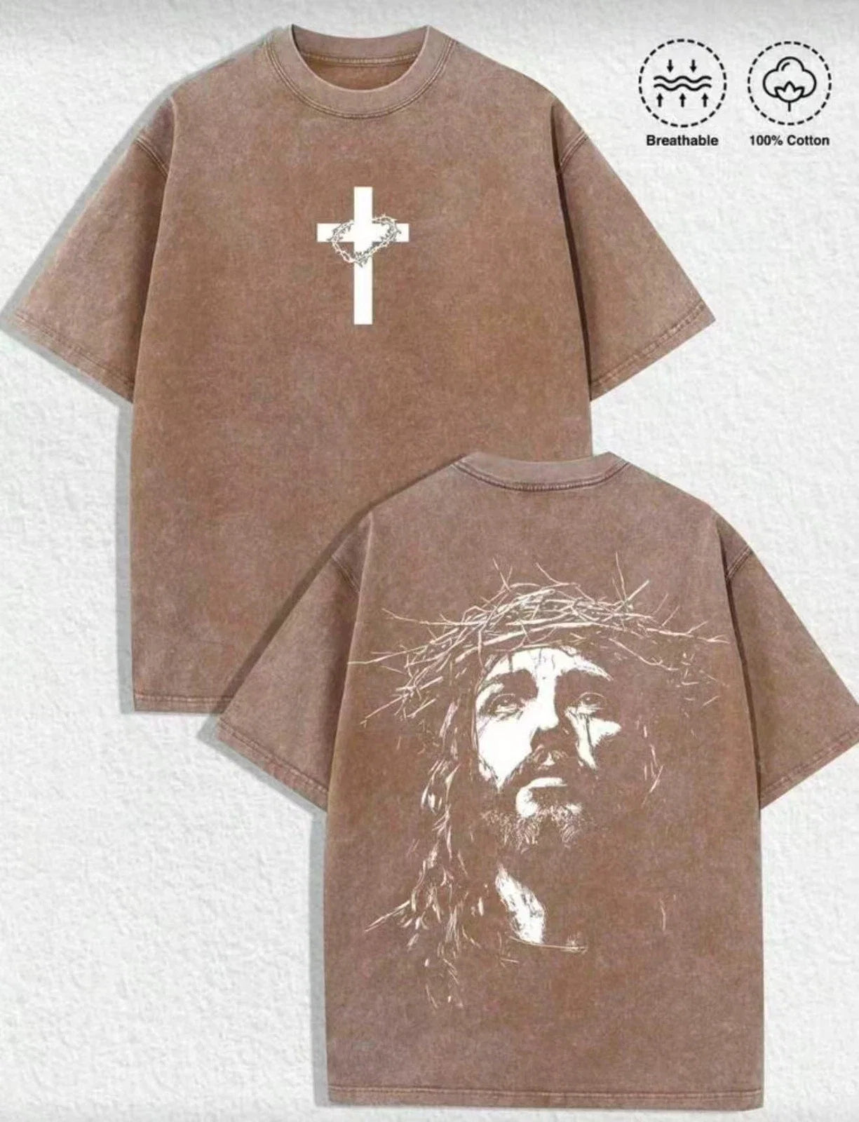 Vintage Jesus Crown of Thorns Graphic Gothic - Adult & Kids T-Shirts, Sweatshirts & Hoodies apparel design preview 1