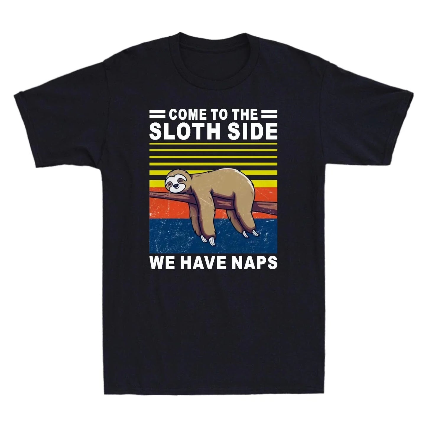 Come To The Sloth Side We Have Naps Lying Lazy Retro - Adult & Kids T-Shirts, Sweatshirts & Hoodies apparel design preview 1