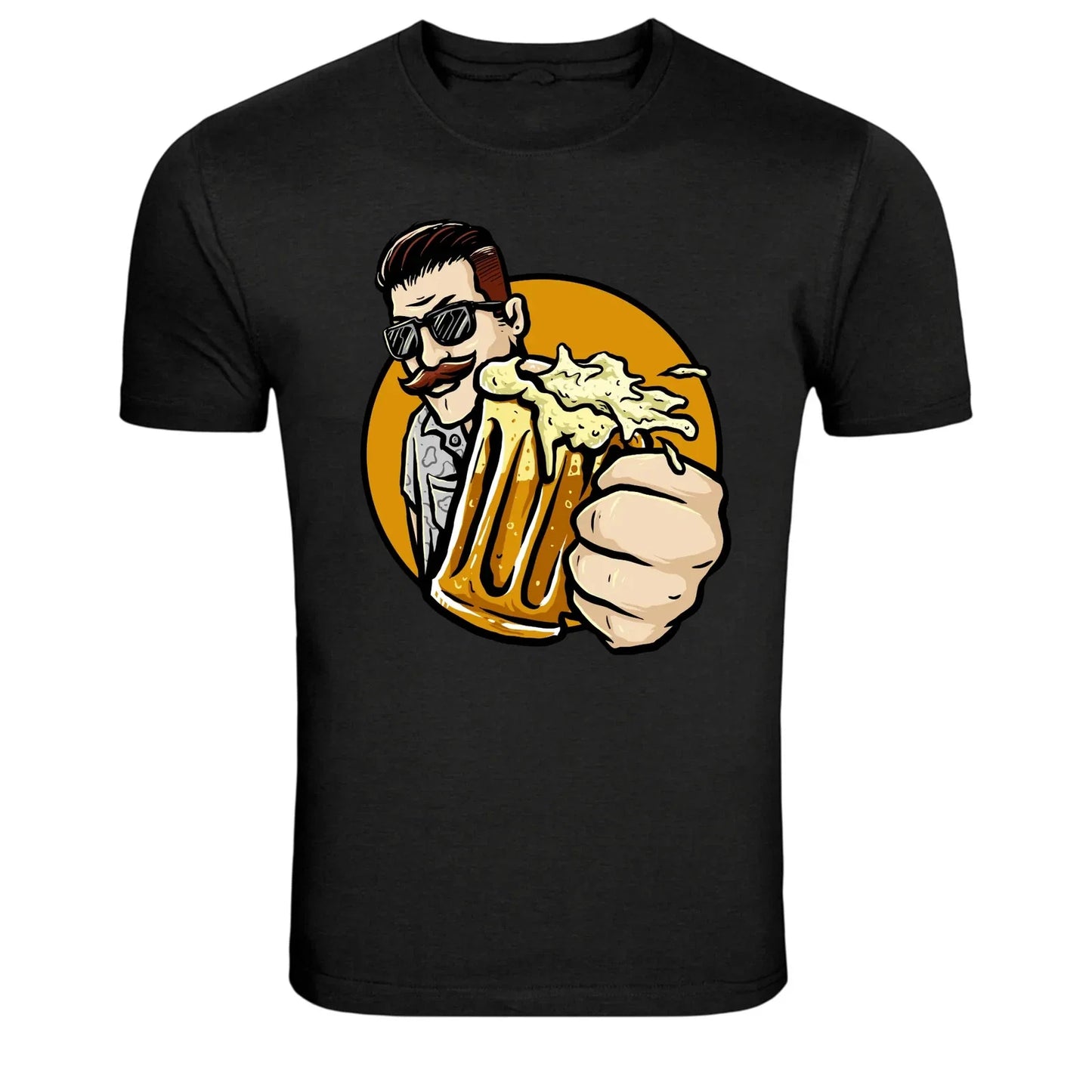 Beer Cheers Man With Mug Funny Drinking Graphic - Adult & Kids T-Shirts, Sweatshirts & Hoodies apparel design preview 1