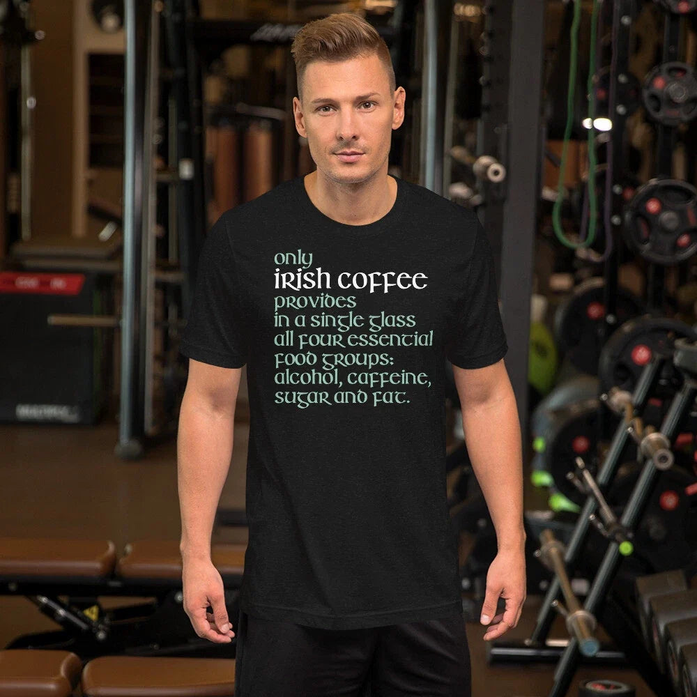 Funny Irish coffee all food groups: alcohol caffeine - Adult & Kids T-Shirts, Sweatshirts & Hoodies apparel design preview 1