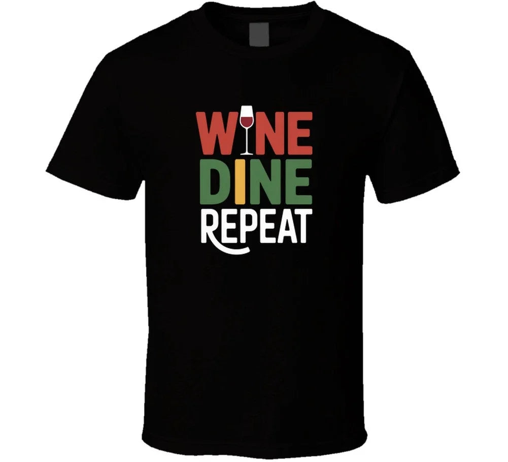 Wine Dine Repeat Funny Niche Viral S - Adult & Kids T-Shirts, Sweatshirts & Hoodies apparel design preview 1
