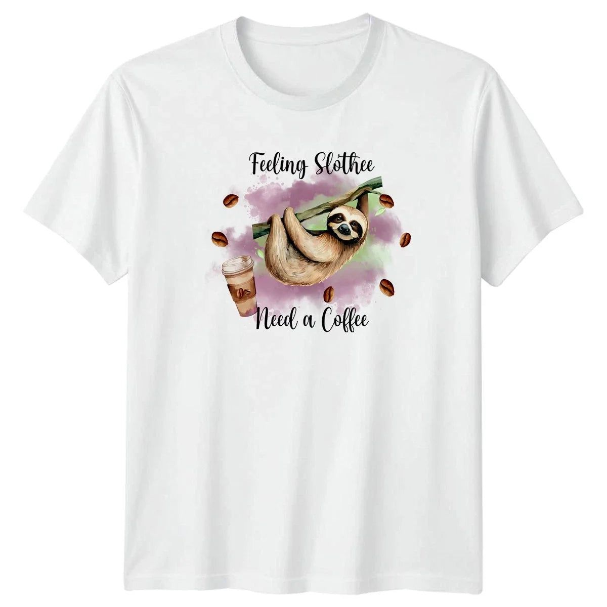 Feeling Slothee Need A Coffee Sloth Animal Humor - Adult & Kids T-Shirts, Sweatshirts & Hoodies apparel design preview 1
