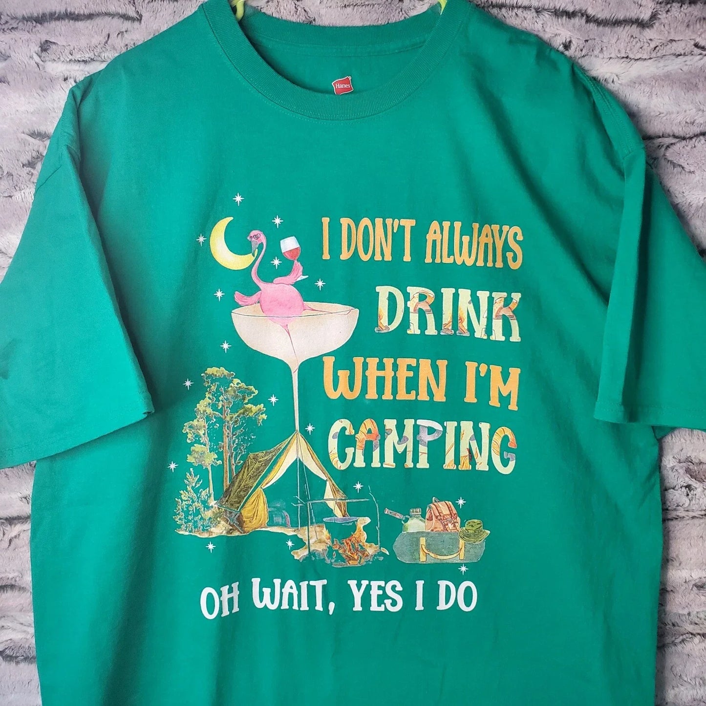 Camping Flamingo Wine I Don't Always Drink Funny - Adult & Kids T-Shirts, Sweatshirts & Hoodies apparel design preview 1