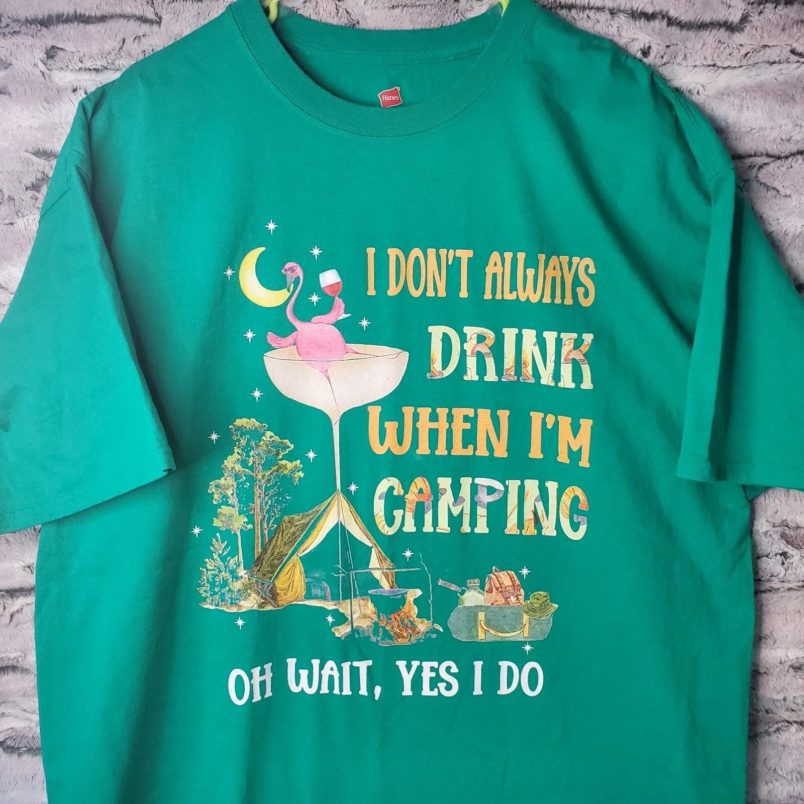 Camping Flamingo Wine I Don't Always Drink Funny - Adult & Kids T-Shirts, Sweatshirts & Hoodies apparel design preview 1