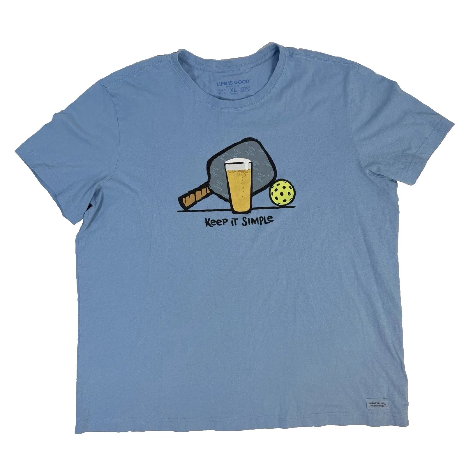 Life Is Good Mens XL Crusher Lite Blue Pickleball - Adult & Kids T-Shirts, Sweatshirts & Hoodies apparel design preview 1