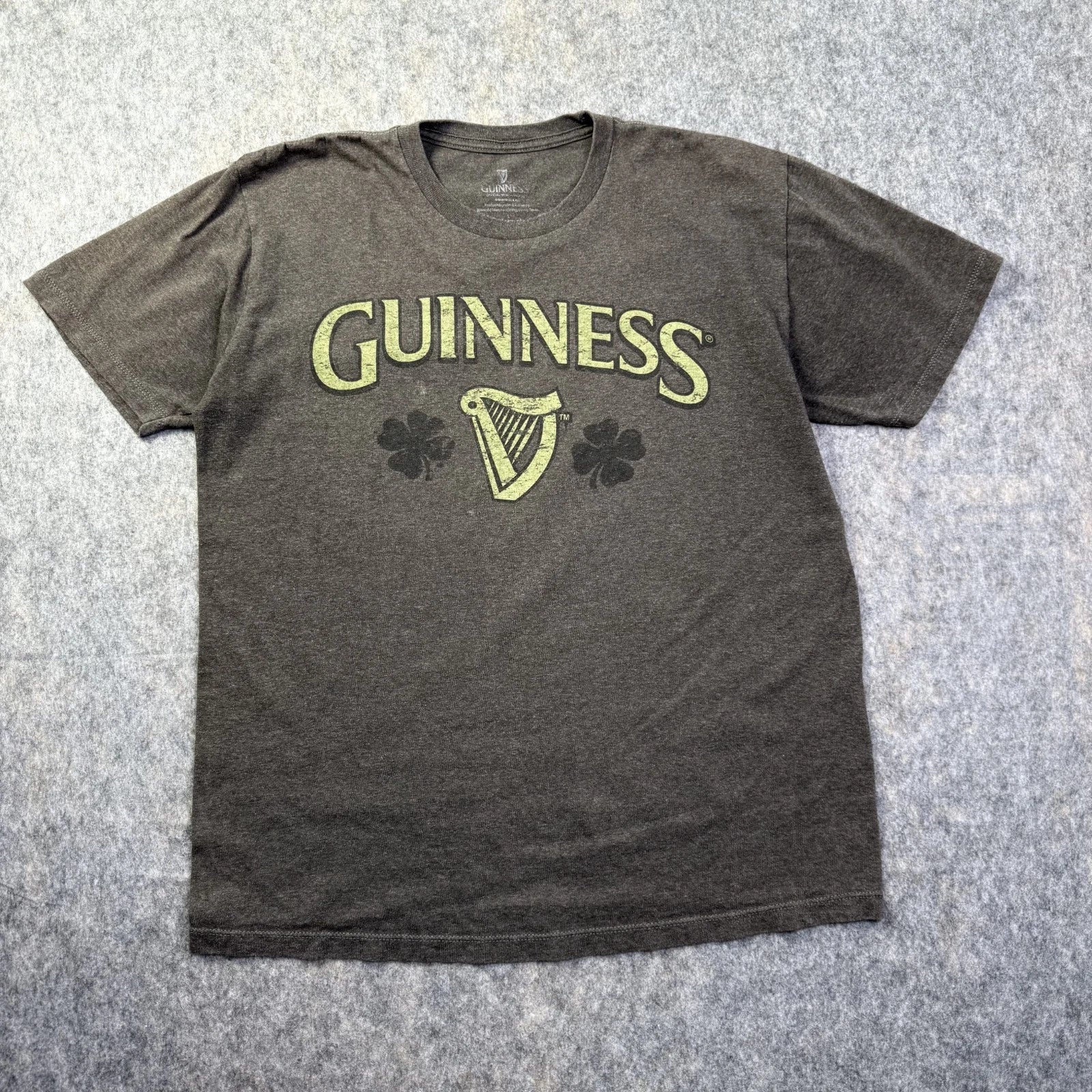VTG Guinness Mens Sz L Grey Harp Logo Beer Lager - Adult & Kids T-Shirts, Sweatshirts & Hoodies apparel design preview 1