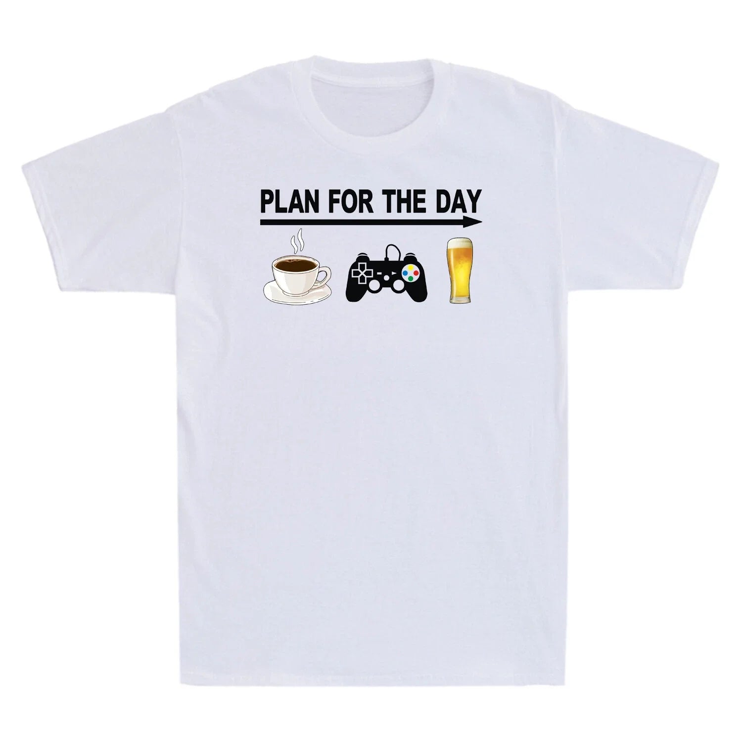 Plan For The Day Coffee Game And Beer Funny Gift - Adult & Kids T-Shirts, Sweatshirts & Hoodies apparel design preview 1