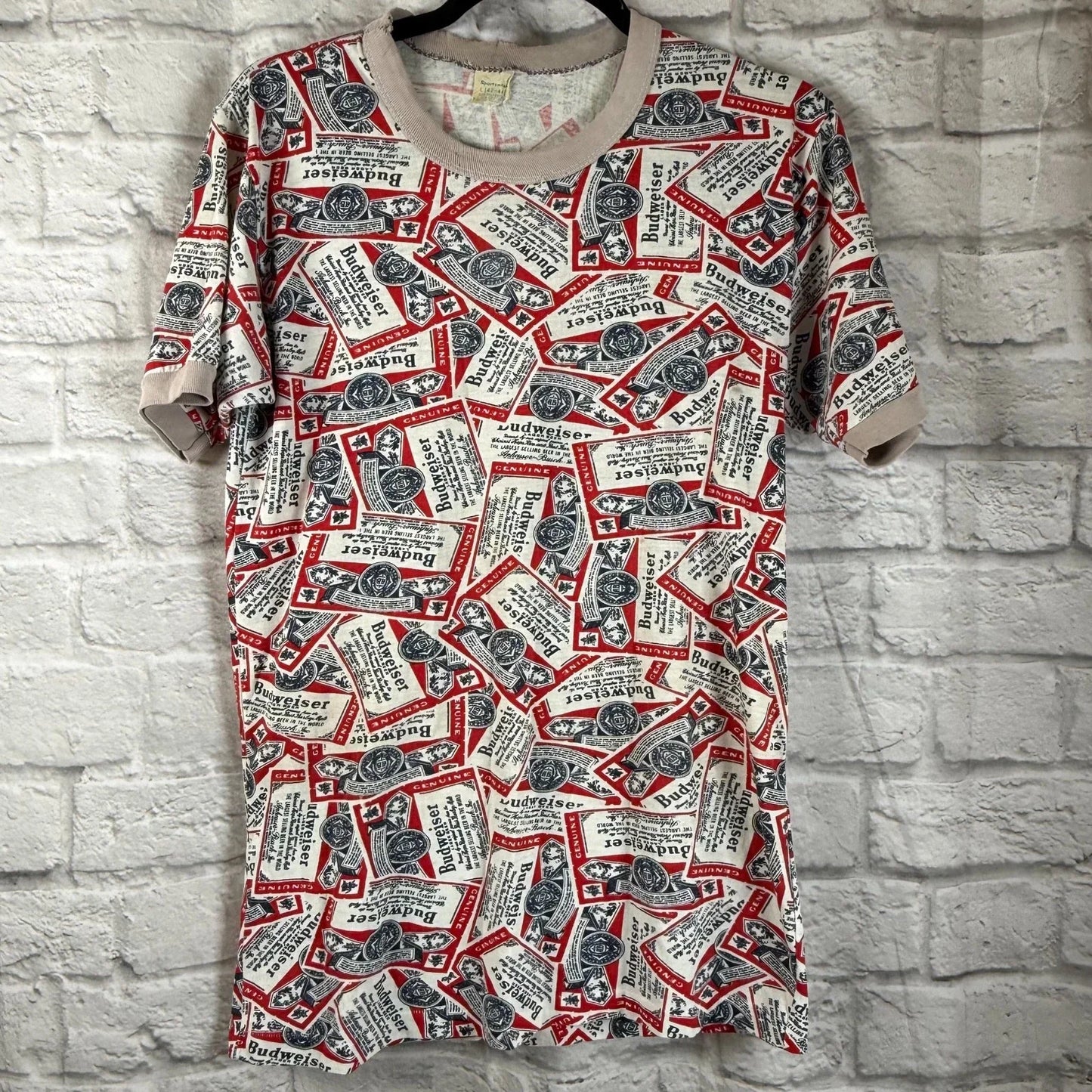 Vtg Budweiser All Over Print Sportswear Men's Large - Adult & Kids T-Shirts, Sweatshirts & Hoodies apparel design preview 1