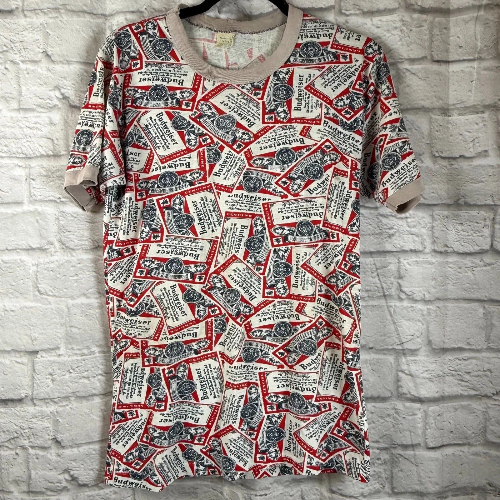 Vtg Budweiser All Over Print Sportswear Men's Large - Adult & Kids T-Shirts, Sweatshirts & Hoodies apparel design preview 1