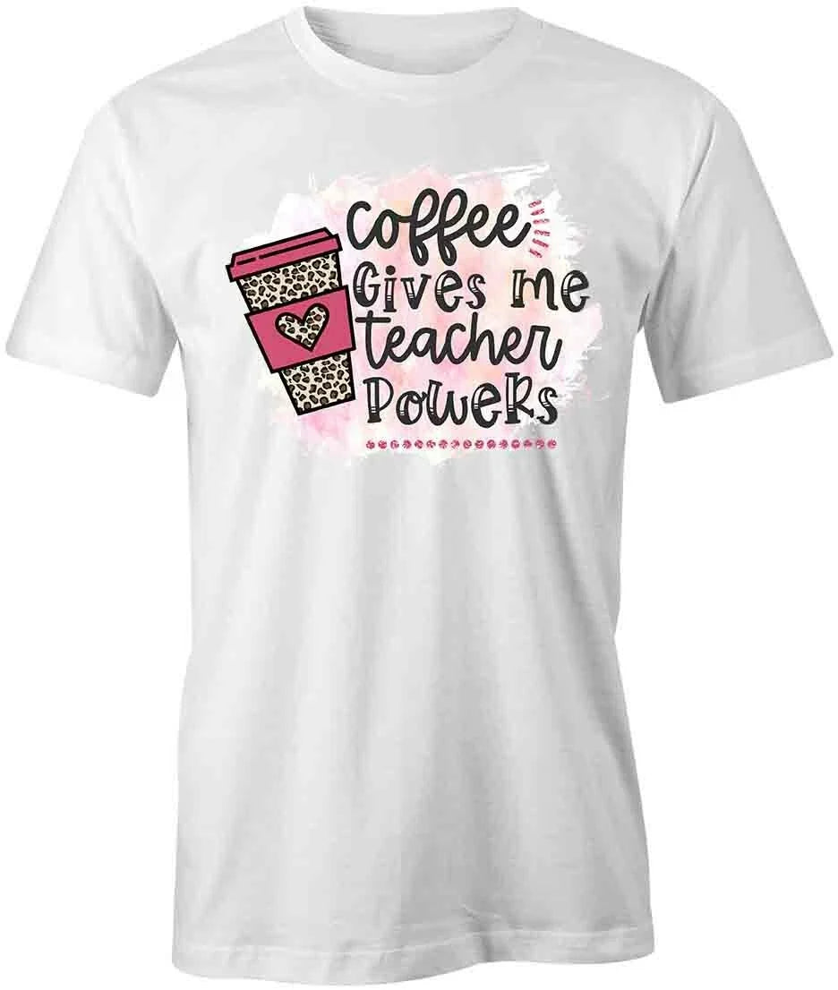 COFFEE GIVES ME TEACHER POWERS Short-Sleeved Cotton - Adult & Kids T-Shirts, Sweatshirts & Hoodies apparel design preview 1