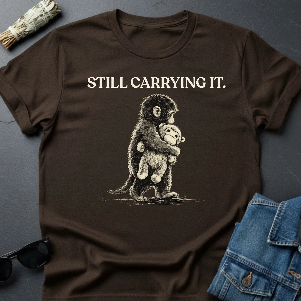 Still Carrying It Japanese Snow Monkey Graphic - Adult & Kids T-Shirts, Sweatshirts & Hoodies apparel design preview 1