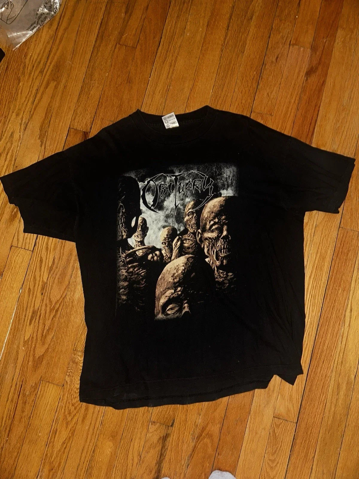 Vintage Obituary Back From The Dead XL 1997 Blue - Adult & Kids T-Shirts, Sweatshirts & Hoodies apparel design preview 1