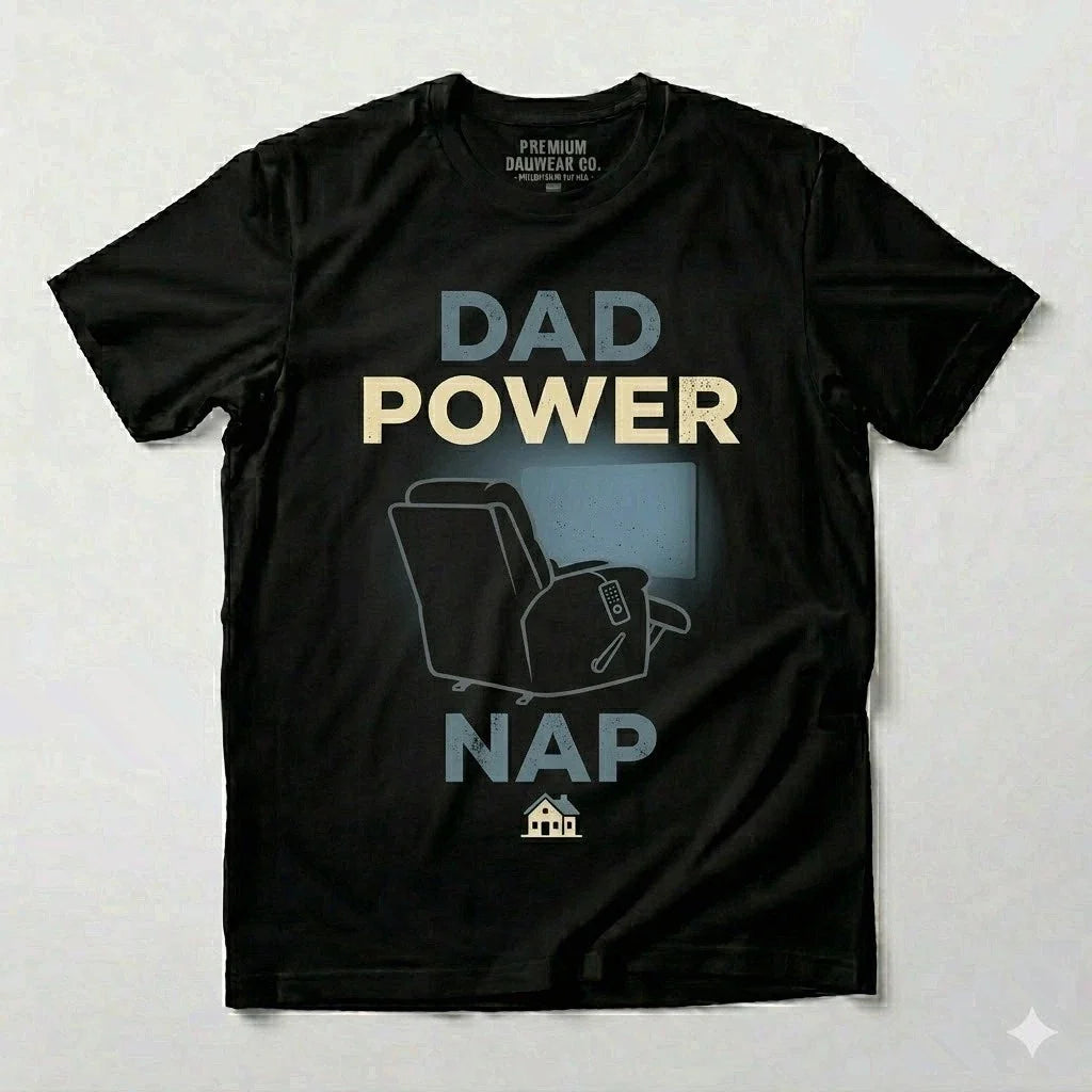 Dad Power Nap Funny Exhausted Father's Day Graphic - Adult & Kids T-Shirts, Sweatshirts & Hoodies apparel design preview 1