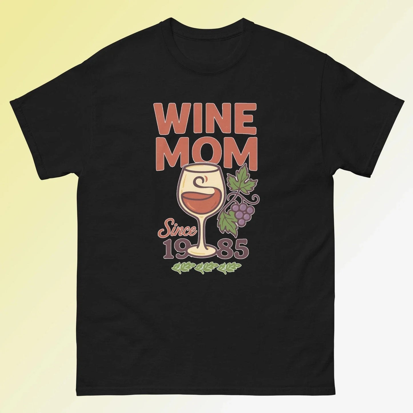 Wine Mom Since 1985 Unisex Short Sleeve - Adult & Kids T-Shirts, Sweatshirts & Hoodies apparel design preview 1