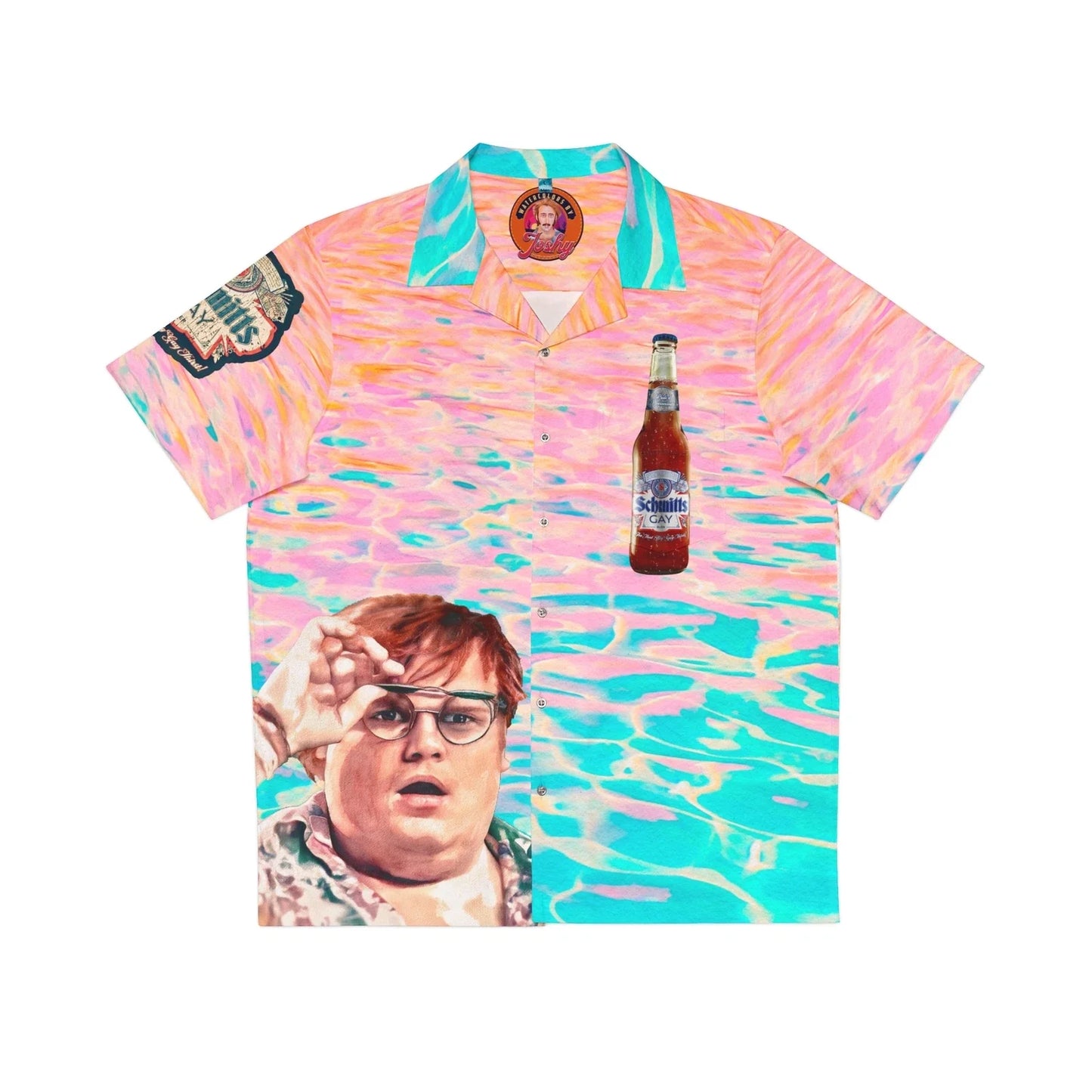 Chris Farley SNL Schmitt's Gay Beer Men's Hawaiian - Adult & Kids T-Shirts, Sweatshirts & Hoodies apparel design preview 1