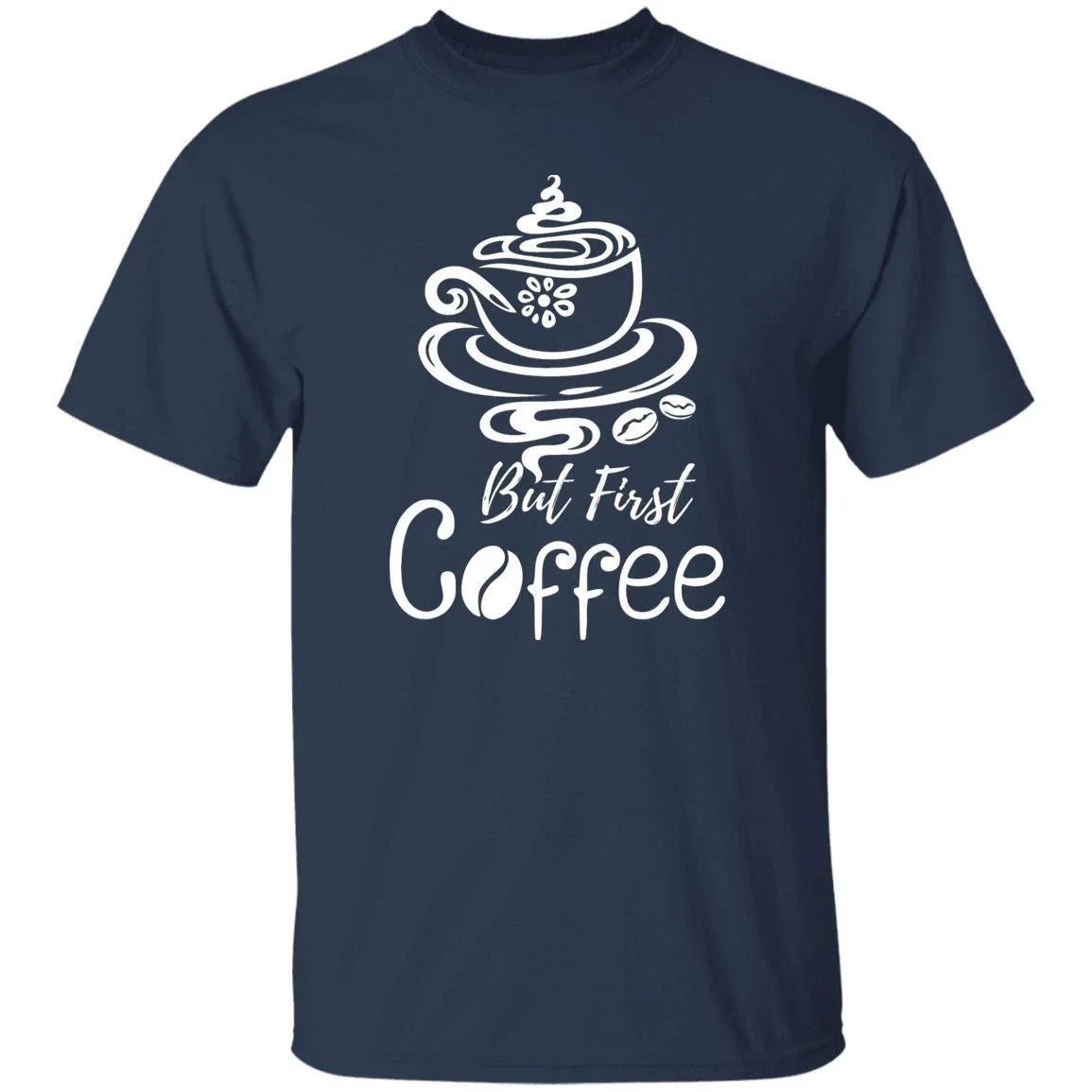 But first coffee gift one line lover black dark - Adult & Kids T-Shirts, Sweatshirts & Hoodies apparel design preview 1