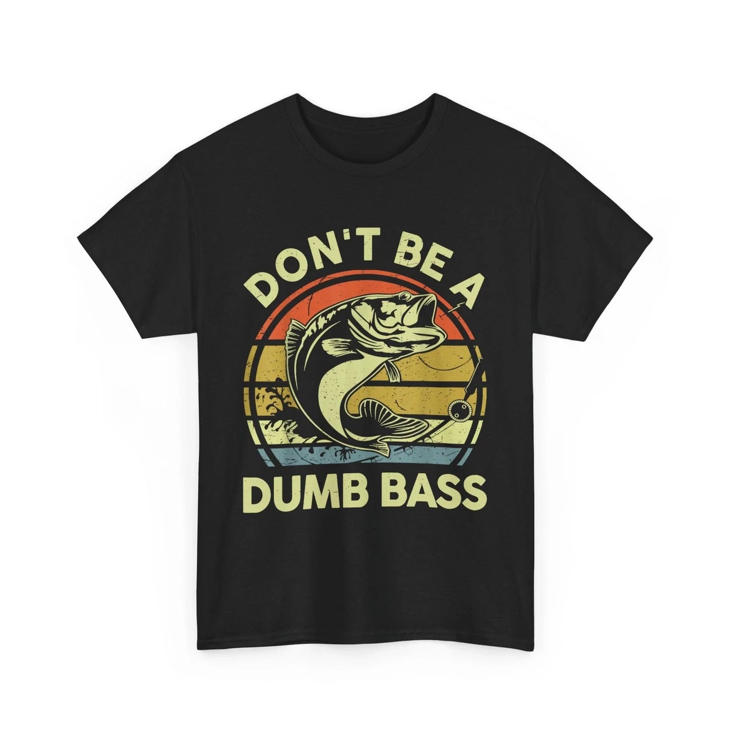 Fishing- Dont Be Dumb Bass Funny Dad - Adult & Kids T-Shirts, Sweatshirts & Hoodies apparel design preview 1
