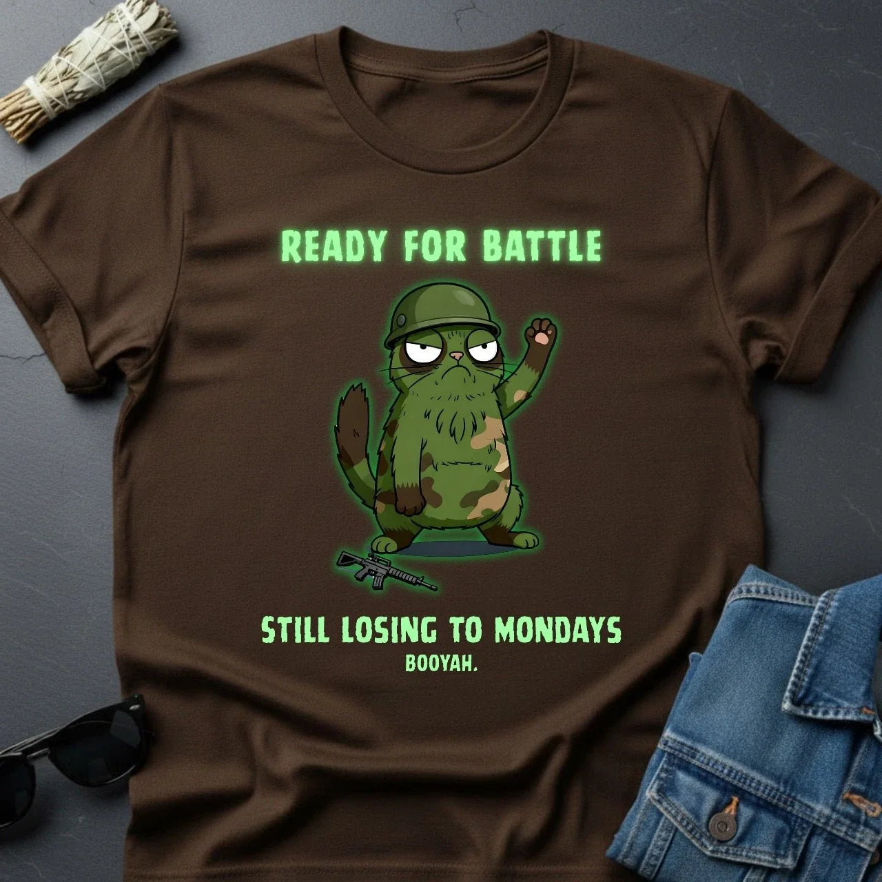 Ready for Battle, Still Losing to Mondays Graphic - Adult & Kids T-Shirts, Sweatshirts & Hoodies apparel design preview 1