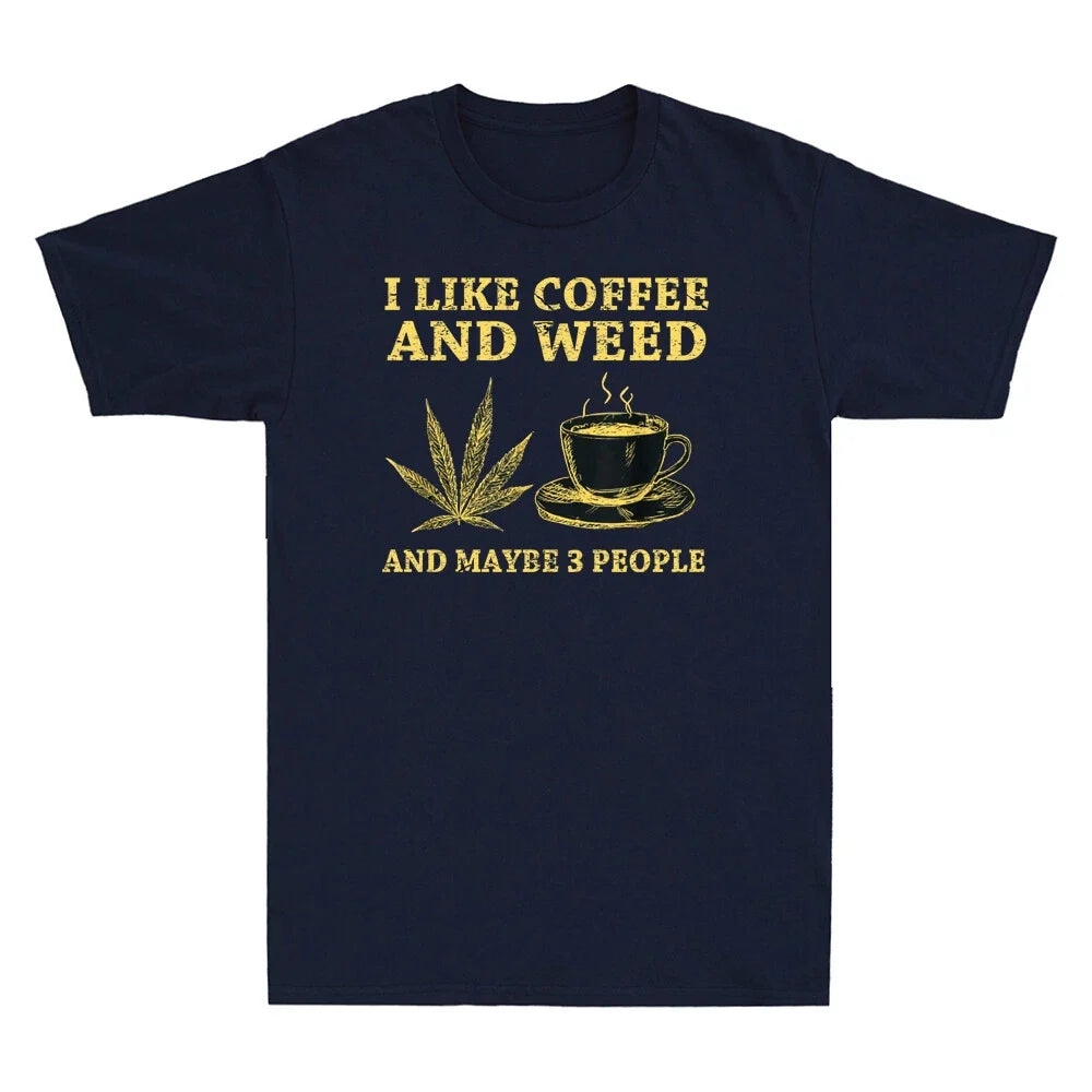 I Like Coffee And Weed Maybe 3 People Lovers Retro - Adult & Kids T-Shirts, Sweatshirts & Hoodies apparel design preview 1