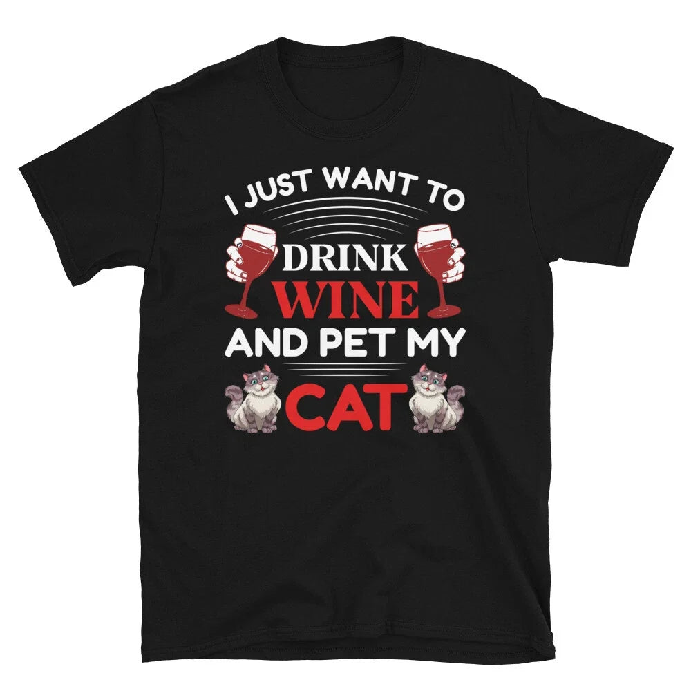 Wine My Cat Cute Funny Animal Kitty Cats - Adult & Kids T-Shirts, Sweatshirts & Hoodies apparel design preview 1