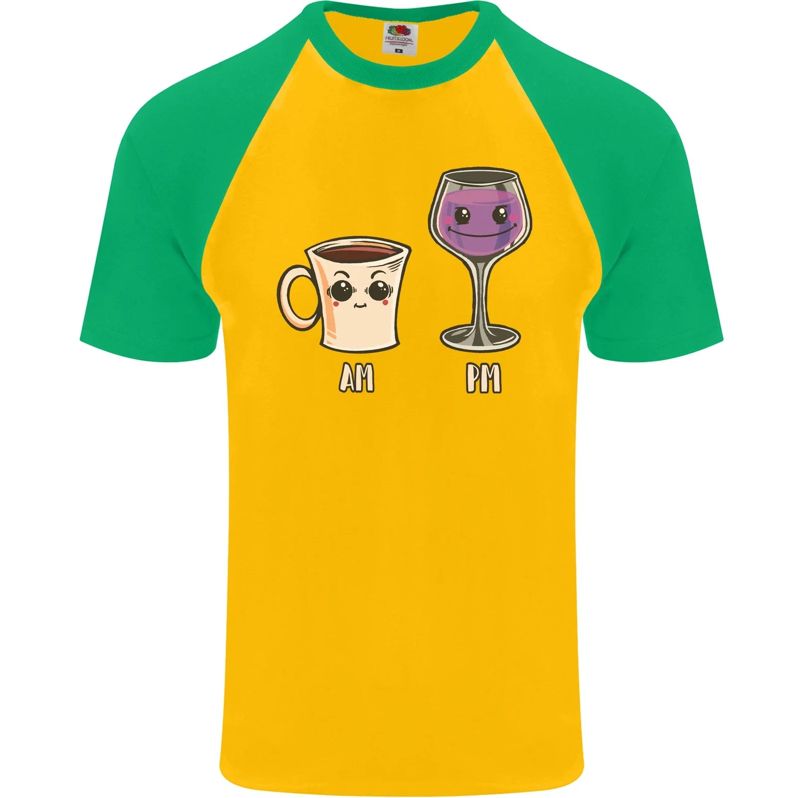 Coffee am Wine pm Funny Alcohol Prosecco Mens S/S - Adult & Kids T-Shirts, Sweatshirts & Hoodies apparel design preview 1